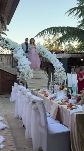 Outdoor wedding reception in Sredets with military participant