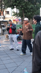 Street rapper performs for small crowd in La Paz plaza
