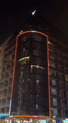 Nighttime commercial district documented in Batumi, Georgia
