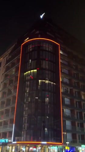 Nighttime commercial district documented in Batumi, Georgia