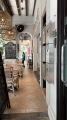 Telok Ayer Street café strip and sidewalk, Singapore CBD