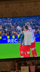 Yerevan resident watches Atletico Madrid defeat Barcelona 2-0 on TV