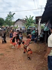 Traditional dance ceremony performed in Gentungan village courtyard