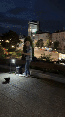 Street musician performs beside Stitch mascot in Sofia square