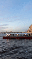 Evening sunset scenes captured along Saint Petersburg's Neva River