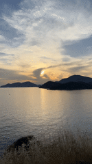 Sunset observed over water in Fethiye, Turkey