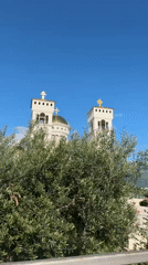Cathedral with golden dome documented in Bar, Montenegro