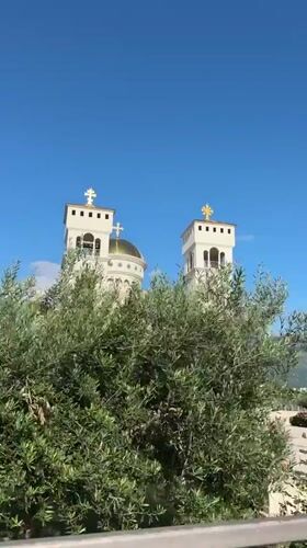 Cathedral with golden dome documented in Bar, Montenegro