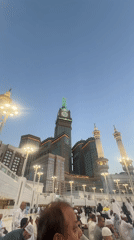 Around the Grand Mosque in Mecca, day into night