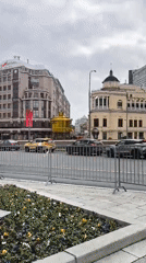 Moscow street scenes documented across city during overcast afternoon