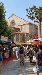 Street market in full swing in A Coruña, Spain
