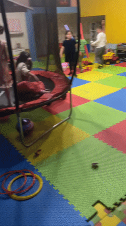 Children play at indoor playground in Varna, Bulgaria