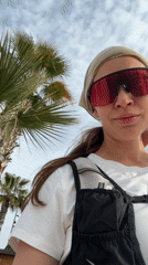 Tourist captures selfies during early morning beach walk in Fethiye