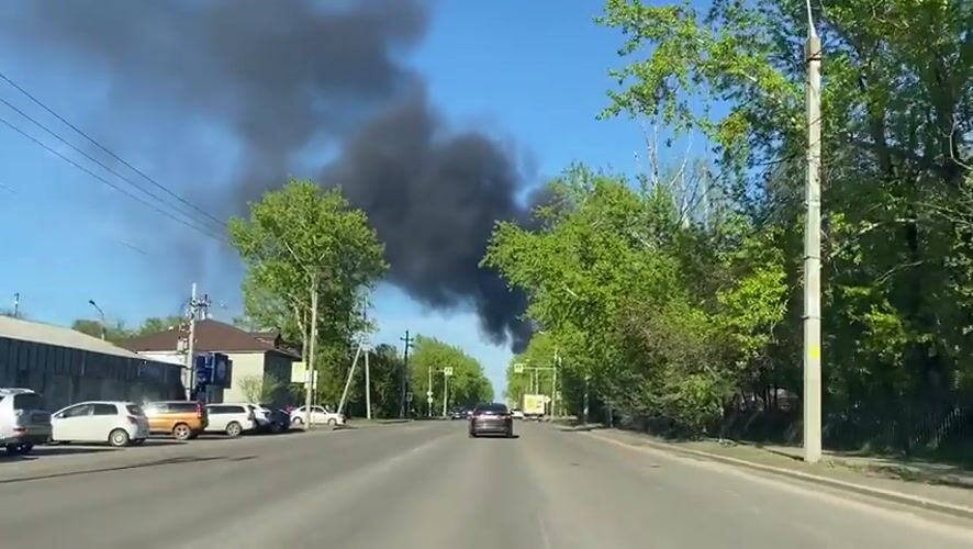 Black smoke plume observed over Irkutsk, Russia