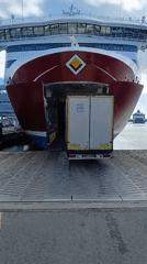 Ferry loading operations underway at Tallinn's passenger port
