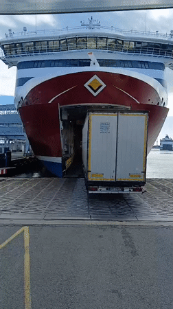 Ferry loading operations underway at Tallinn's passenger port