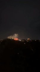 Fireworks display lights up the night sky over Vitebsk