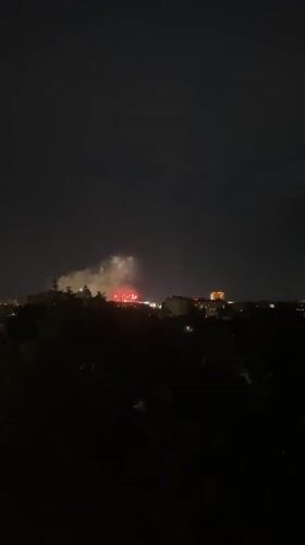 Fireworks display lights up the night sky over Vitebsk
