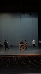Digital art project documented in Rusanovo theater setting