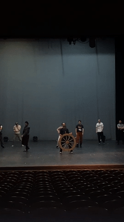 Digital art project documented in Rusanovo theater setting