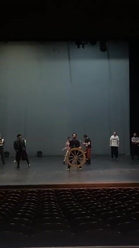 Digital art project documented in Rusanovo theater setting
