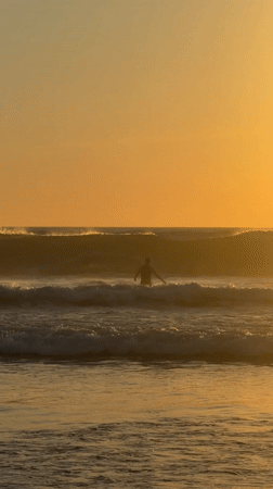Beachgoers enjoy clear morning at North Kuta, Indonesia