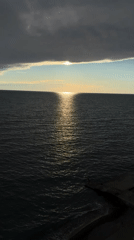 Sunset documented along Black Sea coast in Anapa, Russia