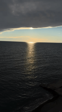Sunset documented along Black Sea coast in Anapa, Russia