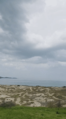 Coastal landscape documented in Primorsko, Bulgaria under cloudy conditions