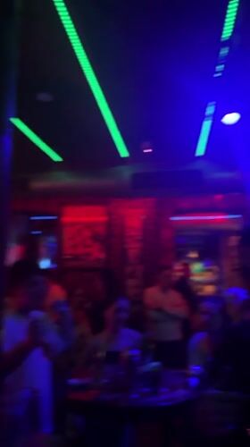 Night out at a Blagoevgrad club, lights and crowds