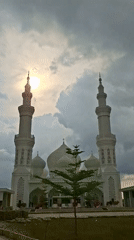Morning scenes documented at Indonesian mosque and gas station