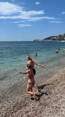 Beach day activities captured in Budva, Montenegro waters