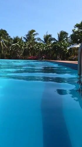 Morning swimmer enjoys pool in Phu Thuy Ward, Vietnam