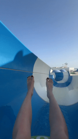 Women enjoy water slides at Egyptian resort park