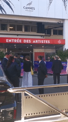 Vehicle arrives at Cannes Film Festival artists' entrance