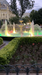 Odesa park and street life on a summer evening
