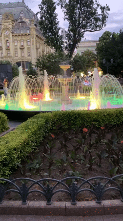 Odesa park and street life on a summer evening
