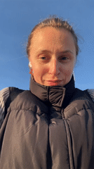 Woman in puffer vest spotted outdoors in Budva