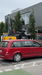 Construction work ongoing on Vancouver street with heavy machinery