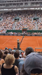 Tennis match draws packed crowd in Boulogne-Billancourt
