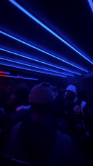 London nightclub draws crowds during early morning laser light event