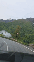 Mountain road journey documented in Estosadok, Russia