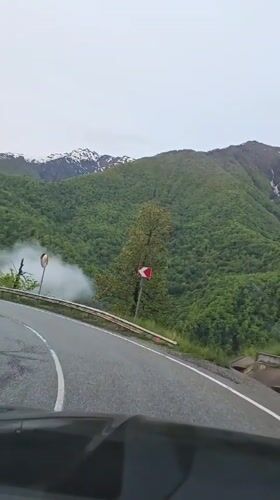 Mountain road journey documented in Estosadok, Russia