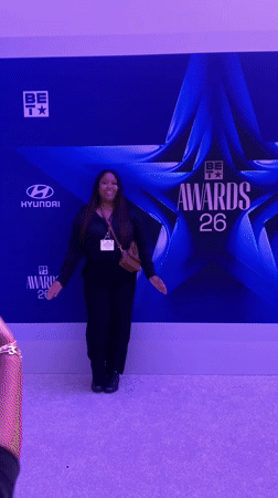 On the purple carpet at the 2026 BET Awards in LA