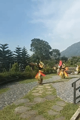 Traditional cultural activities observed at Indonesian village center
