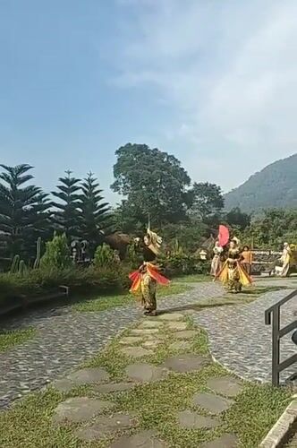 Traditional cultural activities observed at Indonesian village center
