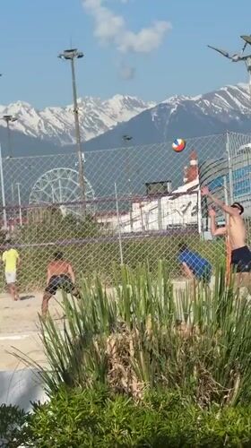 Beach recreation activities observed in Sirius, Russia resort area