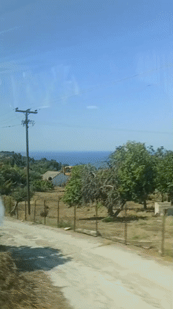 Coastal mountain drive through the Panteleimonas villages, Greece