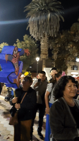 Quinceañera celebration with nighttime parade held in Tacna, Peru