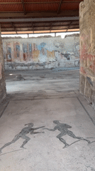 Tourist captures ancient mosaics and frescoes at Pompeii ruins